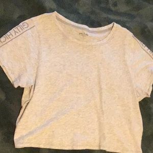 gray crop top